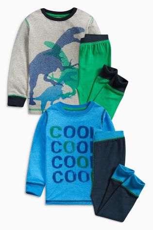 Multi Cool Dino Pyjamas Two Pack (9mths-8yrs)